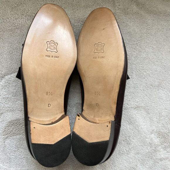 S. Maria Hand Made Shoes of Class Brown Buttery Leather Loafers Men 8.5 D Tassle - Picture 13 of 16